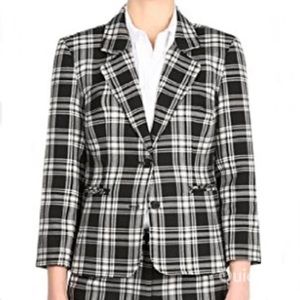 NWT Isaac Mizrahi Plaid Printed Button Jacket